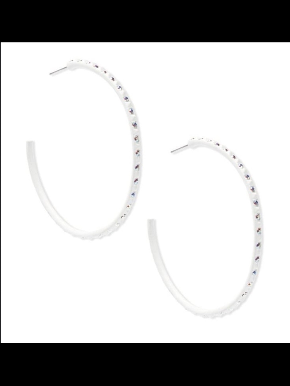 Kendra Scott 2" Val Hoop Matte matte  Crystal Accent Earrings like new